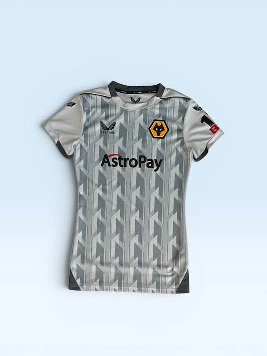 Wolverhampton Wanderers 2022-23 grey third soccer jersey, Castore kit