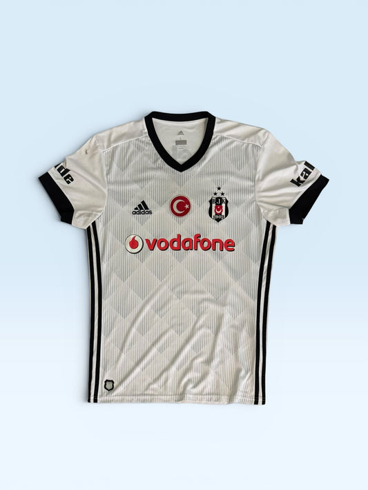 Besiktas 2017-18 black and white striped home soccer jersey, Adidas kit
