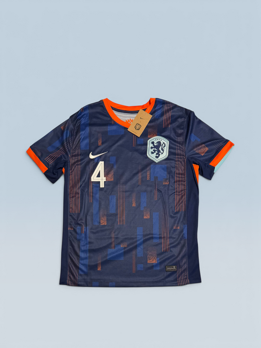 Virgil van Dijk #4 Netherlands 2024 away soccer jersey, Nike kit