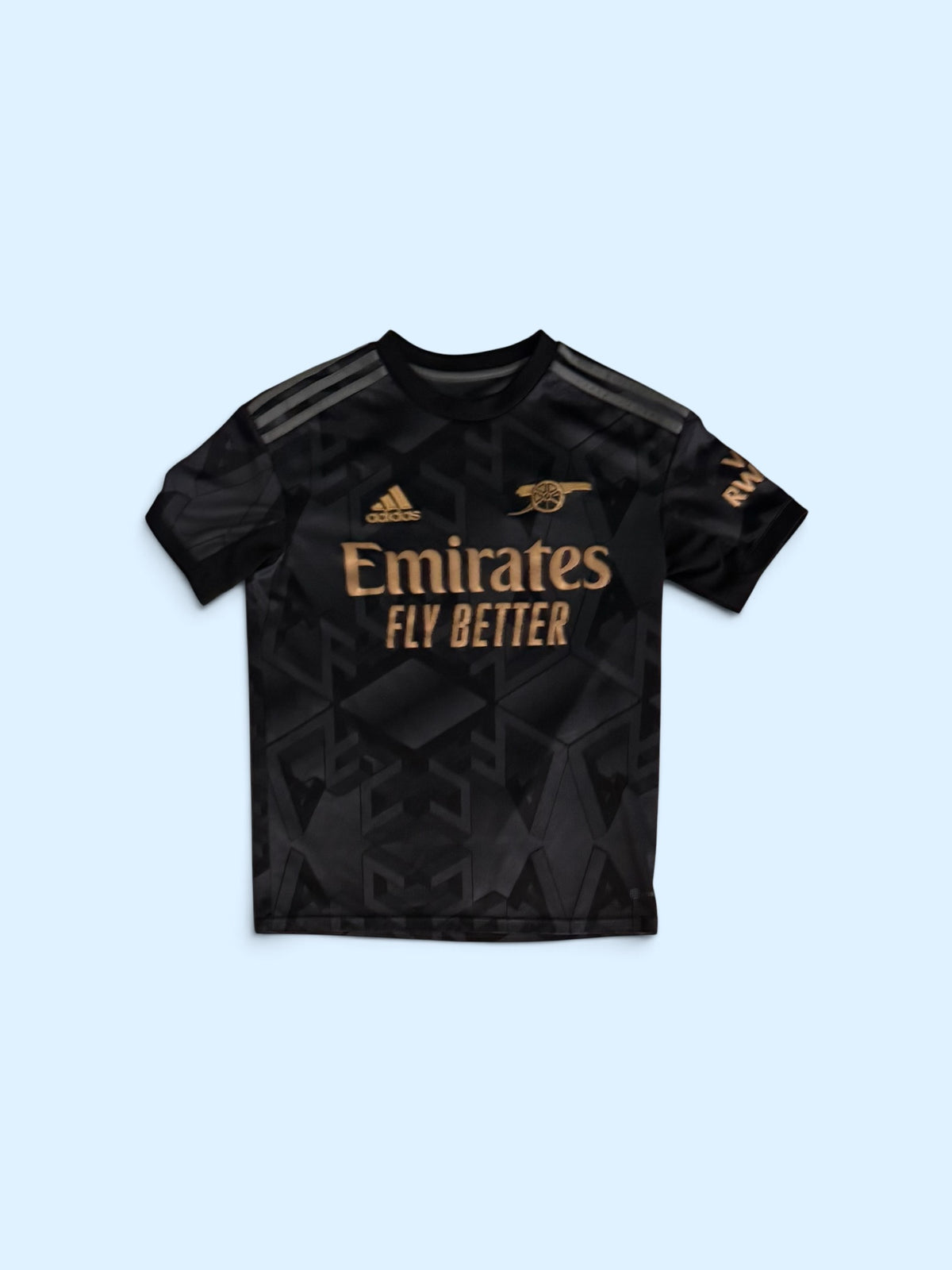 Arsenal 2022-23 yellow away soccer jersey, Adidas kit